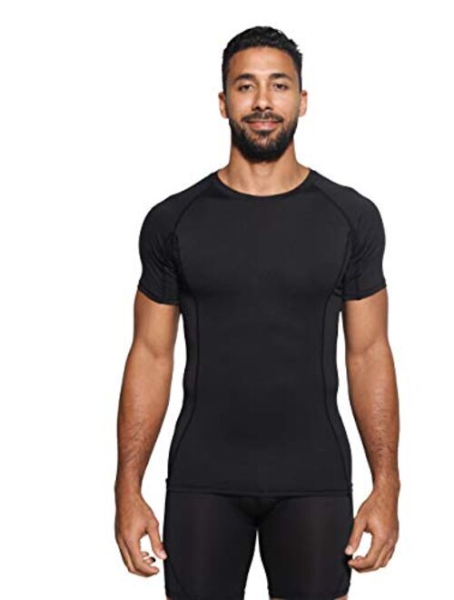 5 Pack: Men's Short Sleeve Compression Shirt Base Layer Undershirts Active Athletic Dry Fit Top