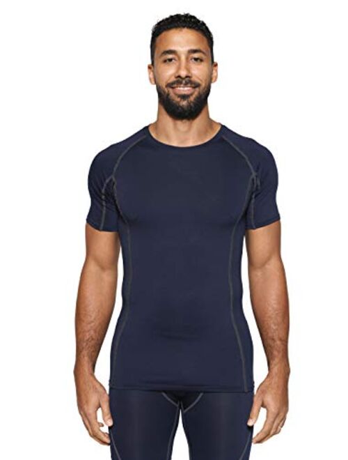 5 Pack: Men's Short Sleeve Compression Shirt Base Layer Undershirts Active Athletic Dry Fit Top