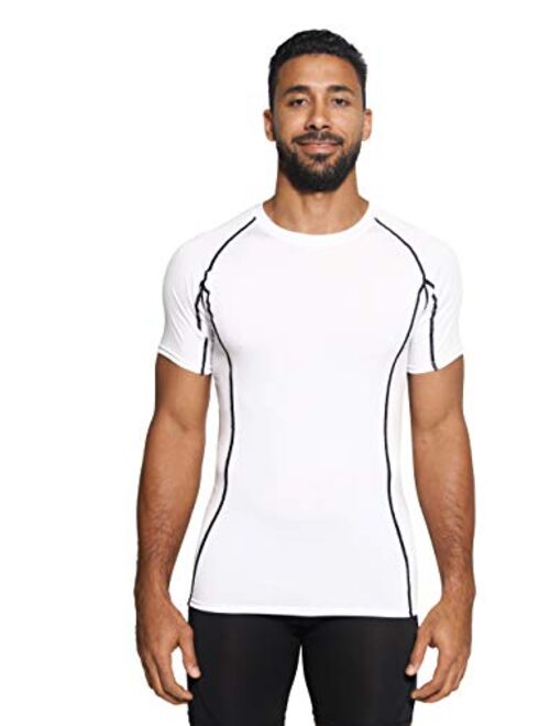 5 Pack: Men's Short Sleeve Compression Shirt Base Layer Undershirts Active Athletic Dry Fit Top