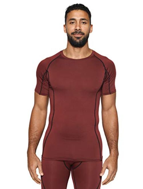 5 Pack: Men's Short Sleeve Compression Shirt Base Layer Undershirts Active Athletic Dry Fit Top