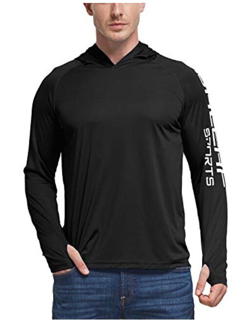 BALEAF Men's UPF 50+ Sun Protection Athletic Hoodie Long Sleeve Performance SPF/UV Outdoor Recreation Thumbholes Shirt