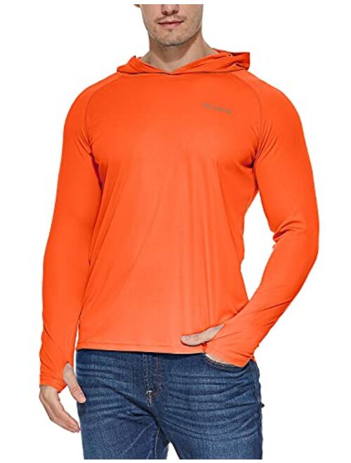 BALEAF Men's UPF 50+ Sun Protection Athletic Hoodie Long Sleeve Performance SPF/UV Outdoor Recreation Thumbholes Shirt