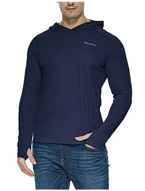 BALEAF Men's UPF 50+ Sun Protection Athletic Hoodie Long Sleeve Performance SPF/UV Outdoor Recreation Thumbholes Shirt