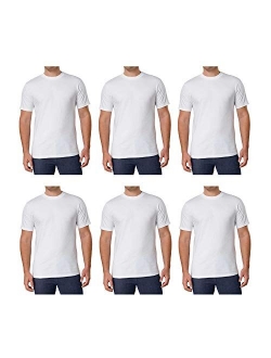 Kirkland Signature Men's Crew Neck Tee 100% Combed Heavyweight Cotton T-Shirts (Pack of 6)