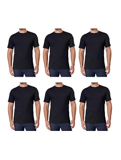 Kirkland Signature Men's Crew Neck Tee 100% Combed Heavyweight Cotton T-Shirts (Pack of 6)