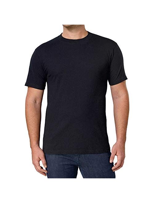 Kirkland Signature Men's Crew Neck Tee 100% Combed Heavyweight Cotton T-Shirts (Pack of 6)