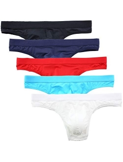 Summer Code Men's Thong Underwear Elastic Micro Mesh Bikini Briefs