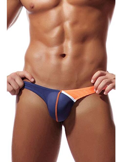 Newsywell Men's Ice Silk Thong Bikini Low Rise Soft Briefs Underwear