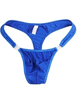WenMei Men's Bikini Boxer Briefs Trip Thongs G-String Milk Silk Underwear Shorts
