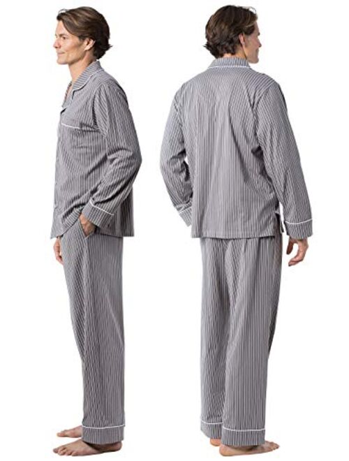 PajamaGram Classic Mens Pajamas Cotton - Men Pajamas Set