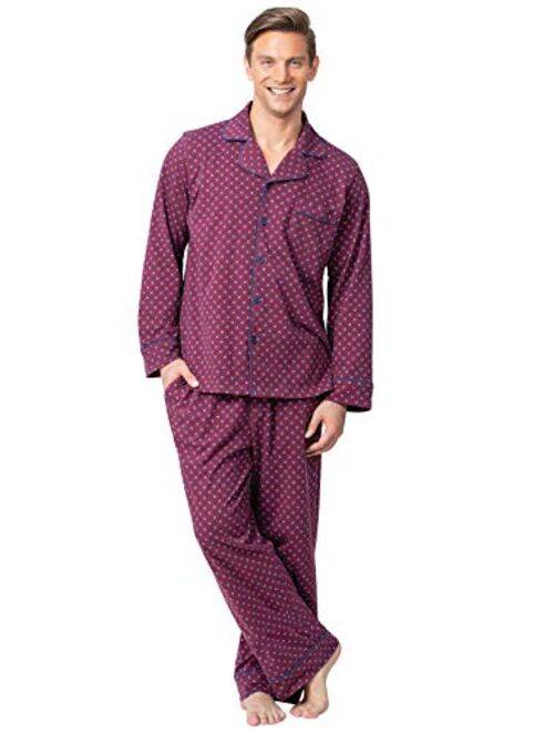 PajamaGram Classic Mens Pajamas Cotton - Men Pajamas Set