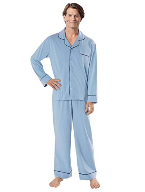 PajamaGram Classic Mens Pajamas Cotton - Men Pajamas Set