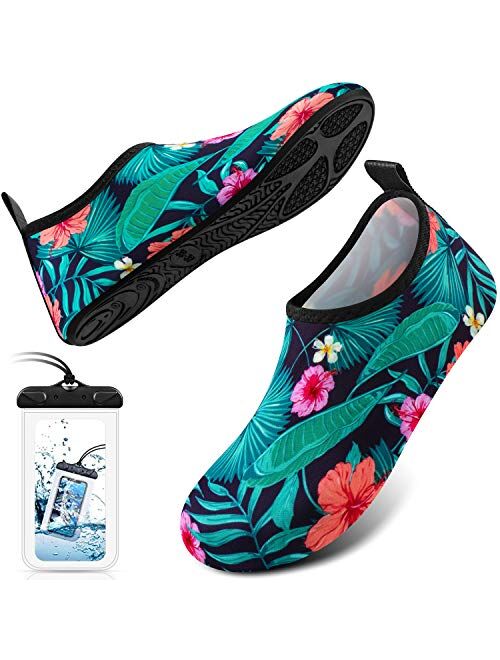 DigiHero Water Shoes for Women and Men, Quick-Dry Aqua Socks Swim Beach Womens Mens Shoes for Outdoor Surfing Yoga Exercise (Waterproof Pouch Included)