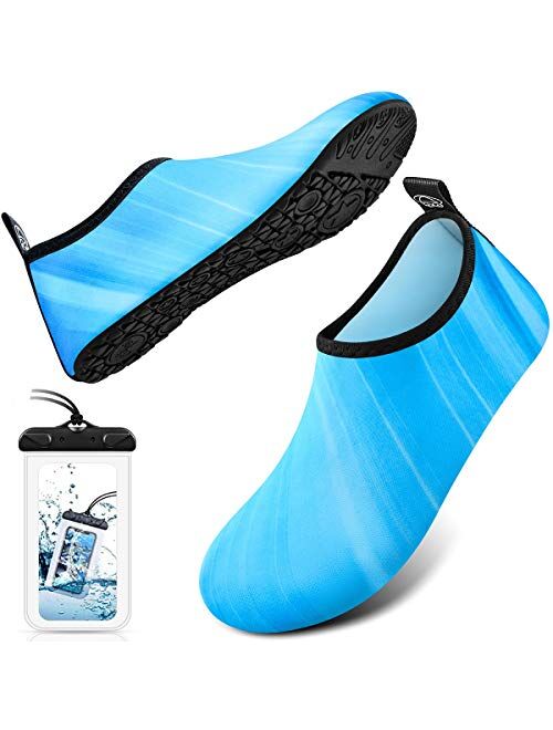 DigiHero Water Shoes for Women and Men, Quick-Dry Aqua Socks Swim Beach Womens Mens Shoes for Outdoor Surfing Yoga Exercise (Waterproof Pouch Included)