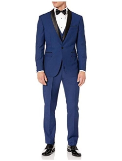 Adam Baker Men's 100% Wool Modern Fit Single Breasted Three Piece Shawl Collar Tuxedo - Colors