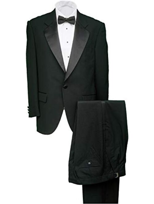 Mens 1 Button Black Classic Notch Collar Tuxedo Jacket