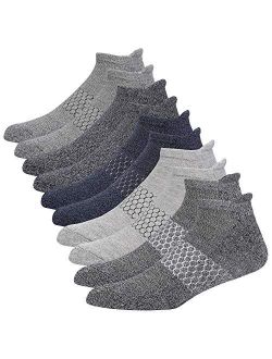 5 Pairs Men's Performance Athletic Breathable Ankle Socks Low Cut Comfort Cushioned Running Tab Socks