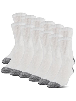 Men's Polyester Half Cushion Mid-Crew Socks, 12-Pack