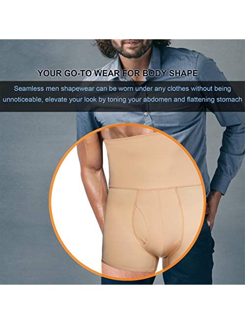 TAILONG Men Tummy Control Shorts High Waist Slimming Underwear Body Shaper Seamless Belly Girdle Boxer Briefs