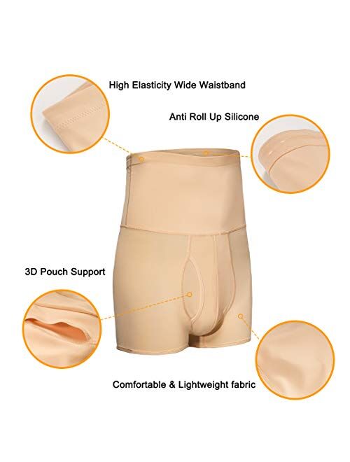 TAILONG Men Tummy Control Shorts High Waist Slimming Underwear Body Shaper Seamless Belly Girdle Boxer Briefs