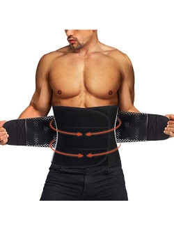 TAILONG Men Waist Trainer Belt Workout for Body Weight Loss Fitness Fat Burner Trimmer Band Back Support