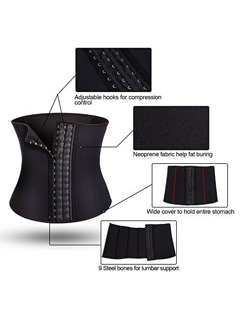 TAILONG Men Waist Trainer Belt Workout for Body Weight Loss Fitness Fat Burner Trimmer Band Back Support