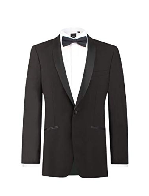 Dobell Mens Black Tuxedo Dinner Jacket Regular Fit Shawl Lapel