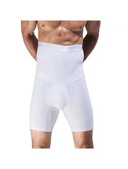 QUAFORT Men Tummy Control Shorts High Waist Slimming Shapewear Body Shaper Leg Underwear Briefs