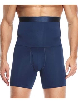 QUAFORT Men Tummy Control Shorts High Waist Slimming Shapewear Body Shaper Leg Underwear Briefs