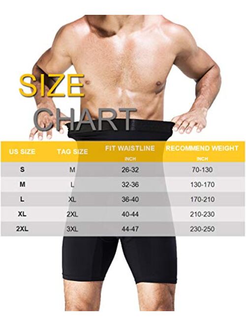 QUAFORT Men Tummy Control Shorts High Waist Slimming Shapewear Body Shaper Leg Underwear Briefs