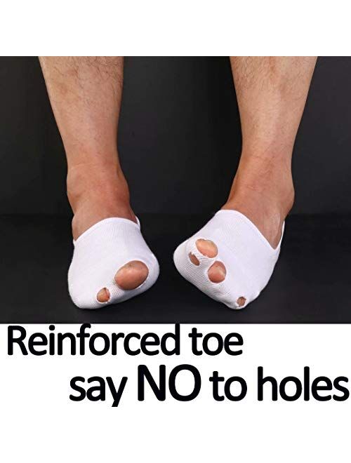 No Show Low Cut Socks Men - Invisible Casual Cotton Loafer Socks With Non-Slip Grip (3/6/12 Packs)