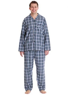 #followme Plaid Pajama Set for Men Long Sleeve Long Pant Sleepwear and Loungewear Pjs