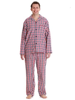 #followme Plaid Pajama Set for Men Long Sleeve Long Pant Sleepwear and Loungewear Pjs