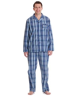 #followme Plaid Pajama Set for Men Long Sleeve Long Pant Sleepwear and Loungewear Pjs