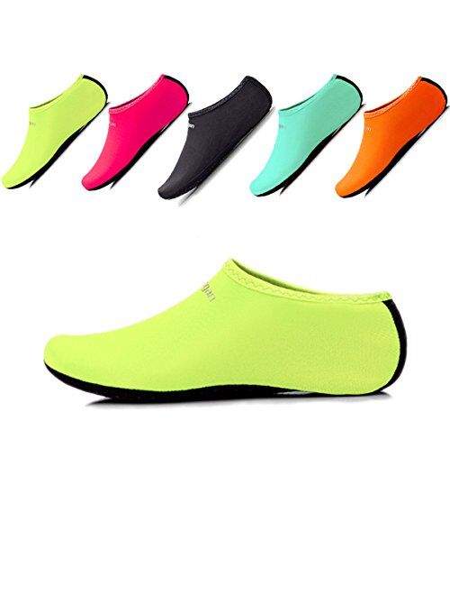 JIASUQI Kids,Womens and Mens Classic Barefoot Water Sports Skin Shoes Aqua Socks for Beach Swim Surf Yoga Exercise