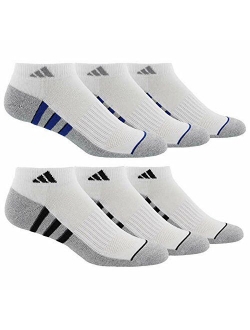 Men's 6-pair Low Cut Sock with Climalite White Black Regular and Extended Sizes