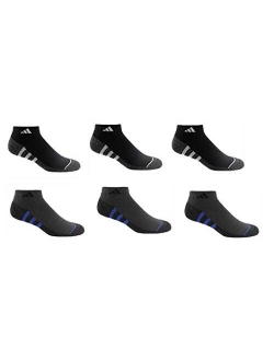 Men's 6-pair Low Cut Sock with Climalite White Black Regular and Extended Sizes