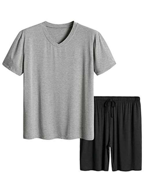 Latuza Mens Short Sleeves and Shorts Pajama Set