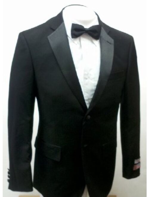 New Men's Super 140s Modern Black 2 Button Slim Fit Tuxedo Suit