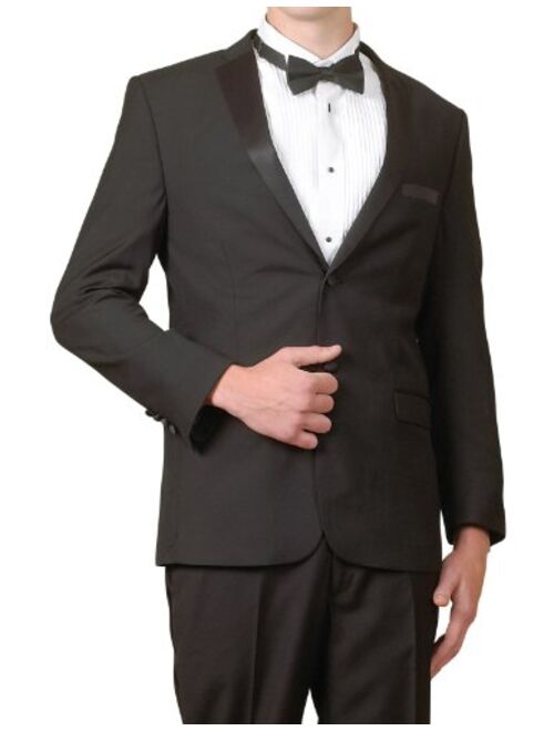 New Men's Super 140s Modern Black 2 Button Slim Fit Tuxedo Suit