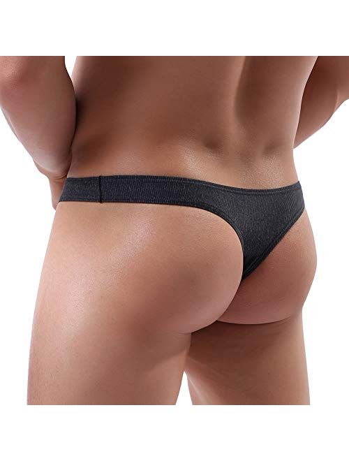 Summer Code Mens Striped Thong Microfiber Stretch Underwear Pack