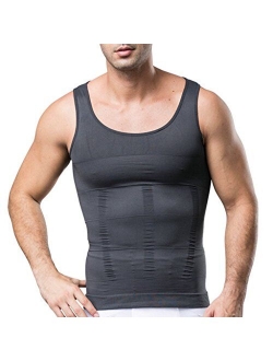 JIAO MIAO Mens Waist Body Shaper Vest T-Shirt Tank Tops