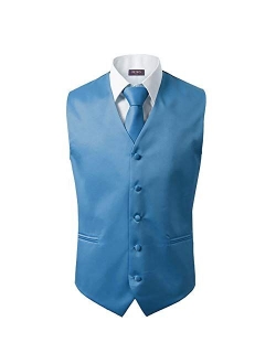 3 Pcs Vest + Tie + Hankie Men's Fashion Formal Dress Suit Slim Tuxedo Waistcoat Coat