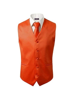 3 Pcs Vest + Tie + Hankie Men's Fashion Formal Dress Suit Slim Tuxedo Waistcoat Coat