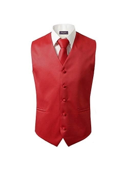 3 Pcs Vest + Tie + Hankie Men's Fashion Formal Dress Suit Slim Tuxedo Waistcoat Coat