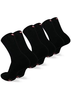 Performance Crew Tennis Socks for Men & Women, Sports & Everyday Wear, Cushioned, Breathable, Retro, 3 Pack