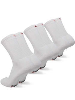 Performance Crew Tennis Socks for Men & Women, Sports & Everyday Wear, Cushioned, Breathable, Retro, 3 Pack