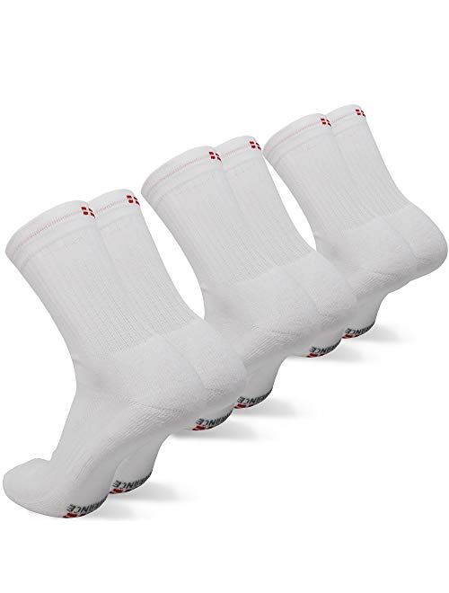 Performance Crew Tennis Socks for Men & Women, Sports & Everyday Wear, Cushioned, Breathable, Retro, 3 Pack