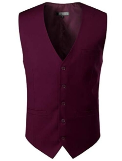 Men's Hipster Urban Design 3 Pockets Business Formal Dress Vest for Suit Tuxedo