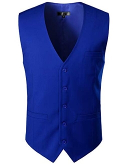 Men's Hipster Urban Design 3 Pockets Business Formal Dress Vest for Suit Tuxedo